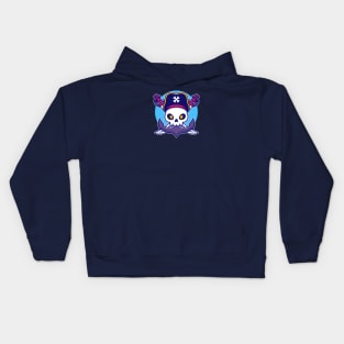 Pirate Skull With Anchor Cartoon Kids Hoodie